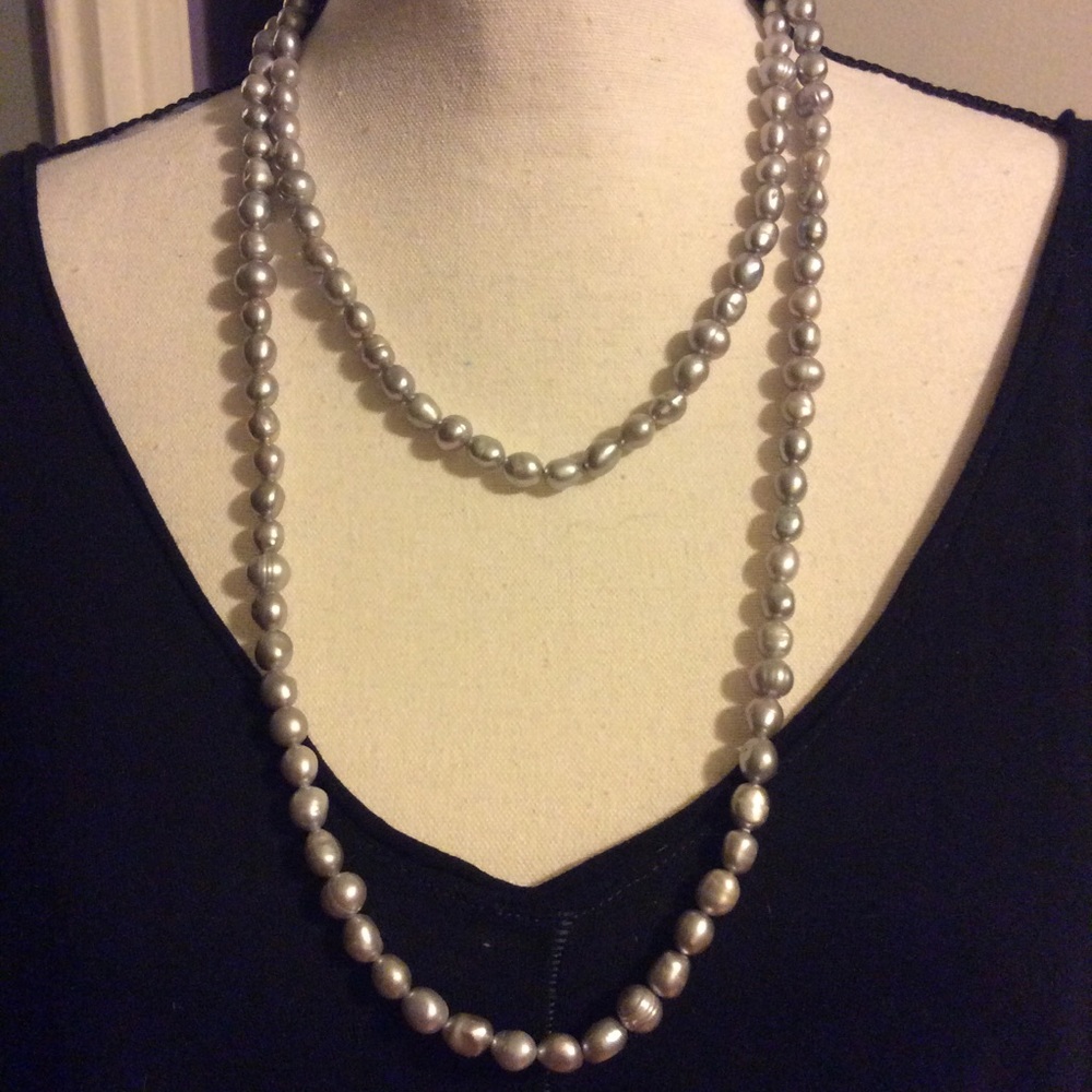 Grey Freshwater Pearls with Toggle Clasp 48”